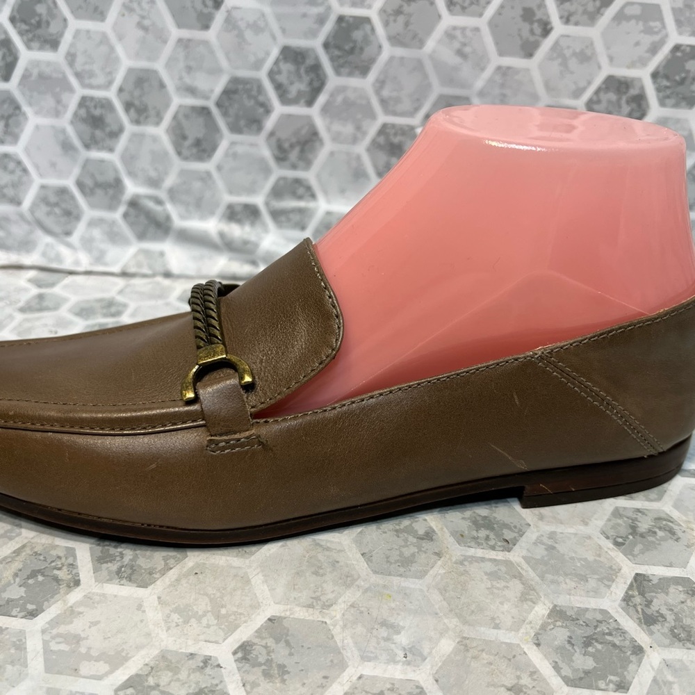 Patricia Nash Fia Leather Flat Loafers in Taupe with Buckle - Size 8 - Picture 5 of 10